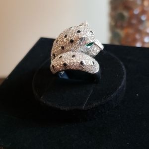 Sterling silver Panther wrap around ring